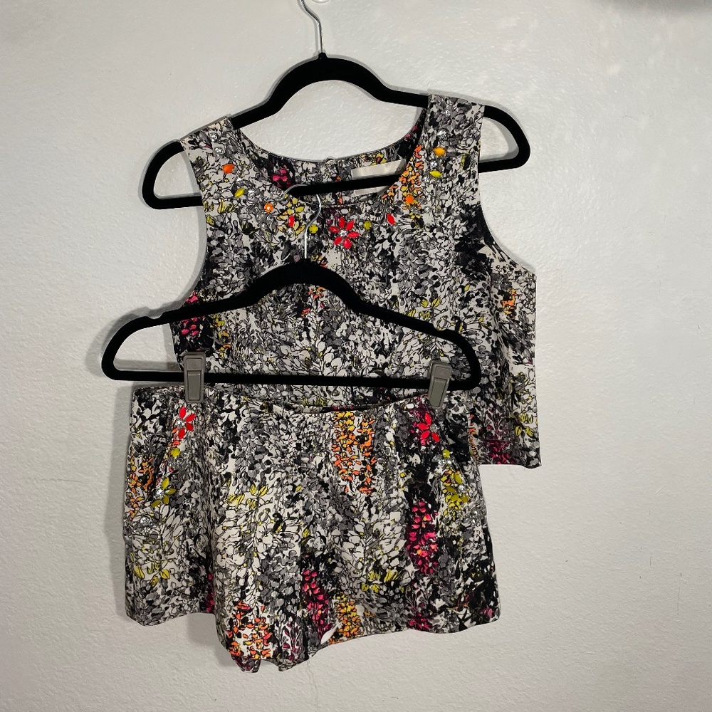 Joa Bejeweled Matching Set, Top Size M, Shorts Size L
